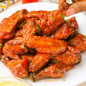 Delectable mango habanero hot wings
