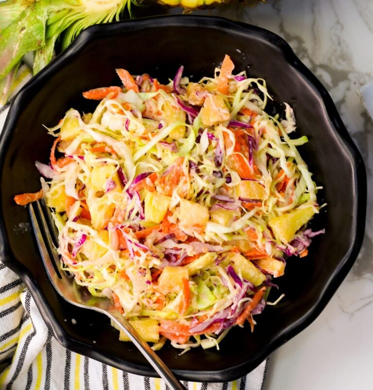 Tropical delight pineapple coleslaw perfect for a family cookout