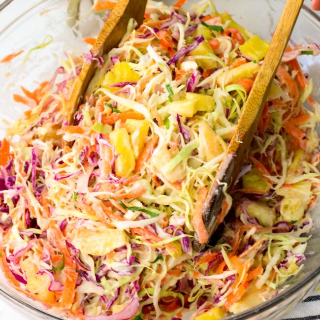 Serving up refreshingly tropical pineapple coleslaw
