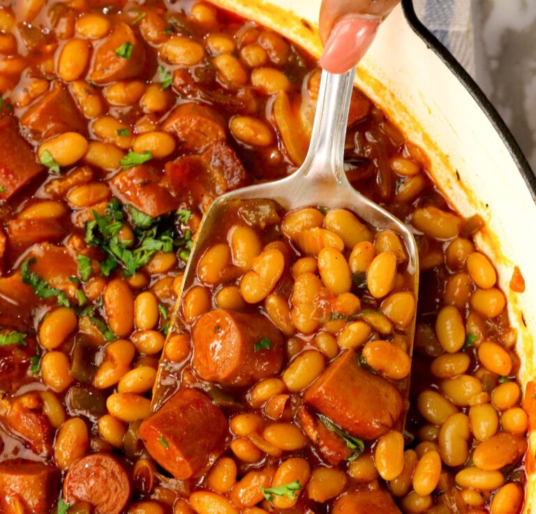 Serving up a scoop of frank and beans for a kid-approved meal