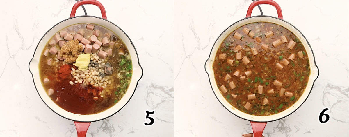 Add seasoning and simmer until ready