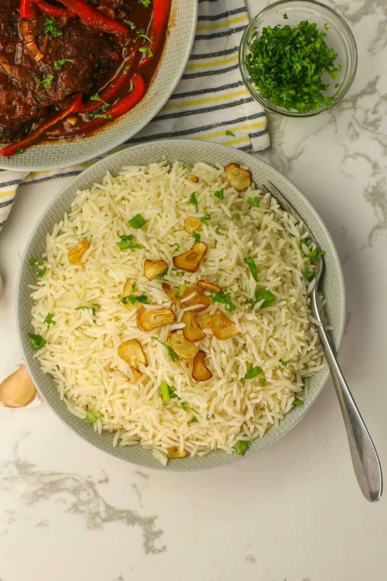 Garlic Steam Rice Garlic Rice Recipe - Immaculate Bites