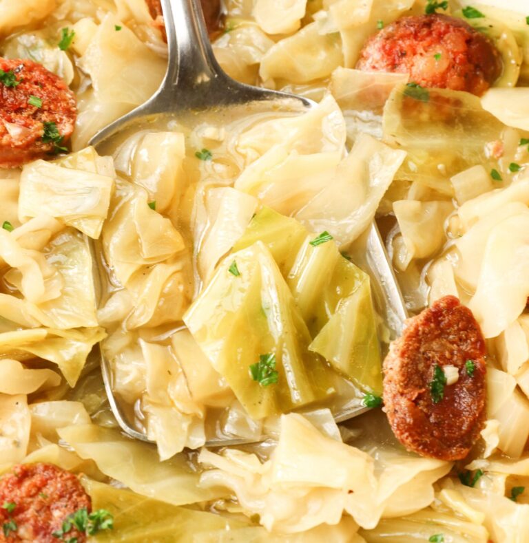 Enjoying classic Southern goodness with a bowl of smothered cabbage