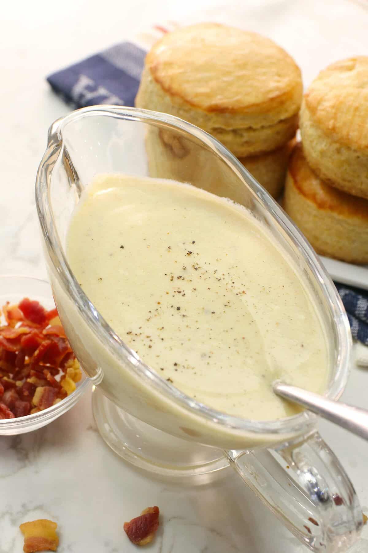 Serve the best bacon gravy in a gravy boat