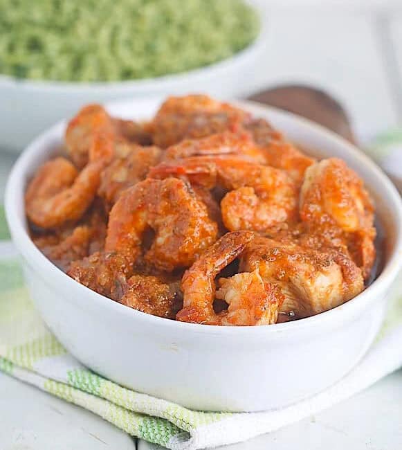 Serving up Liberian chicken gravy with shrimp for an African comfort food