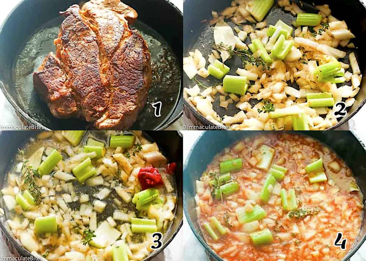 Grill the beef, saute the veggies, and cook in the crockpot.