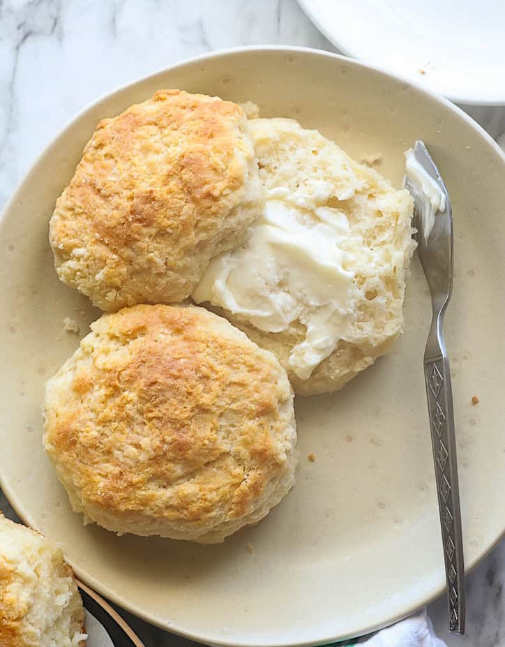 Buttering comfort food 7UP biscuits