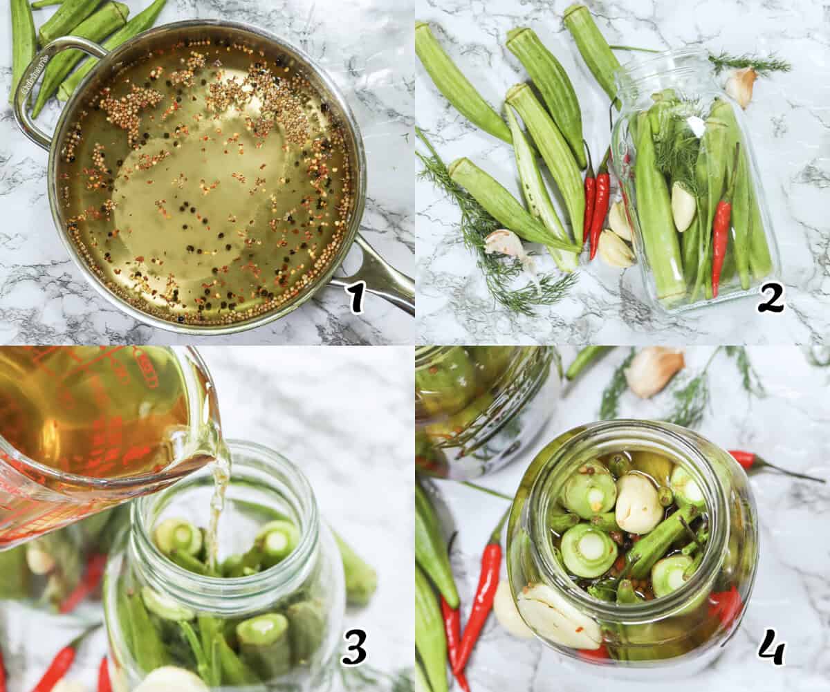 Make the brine, bottle it, cover the vegetables with the brine and they're ready to be salted.