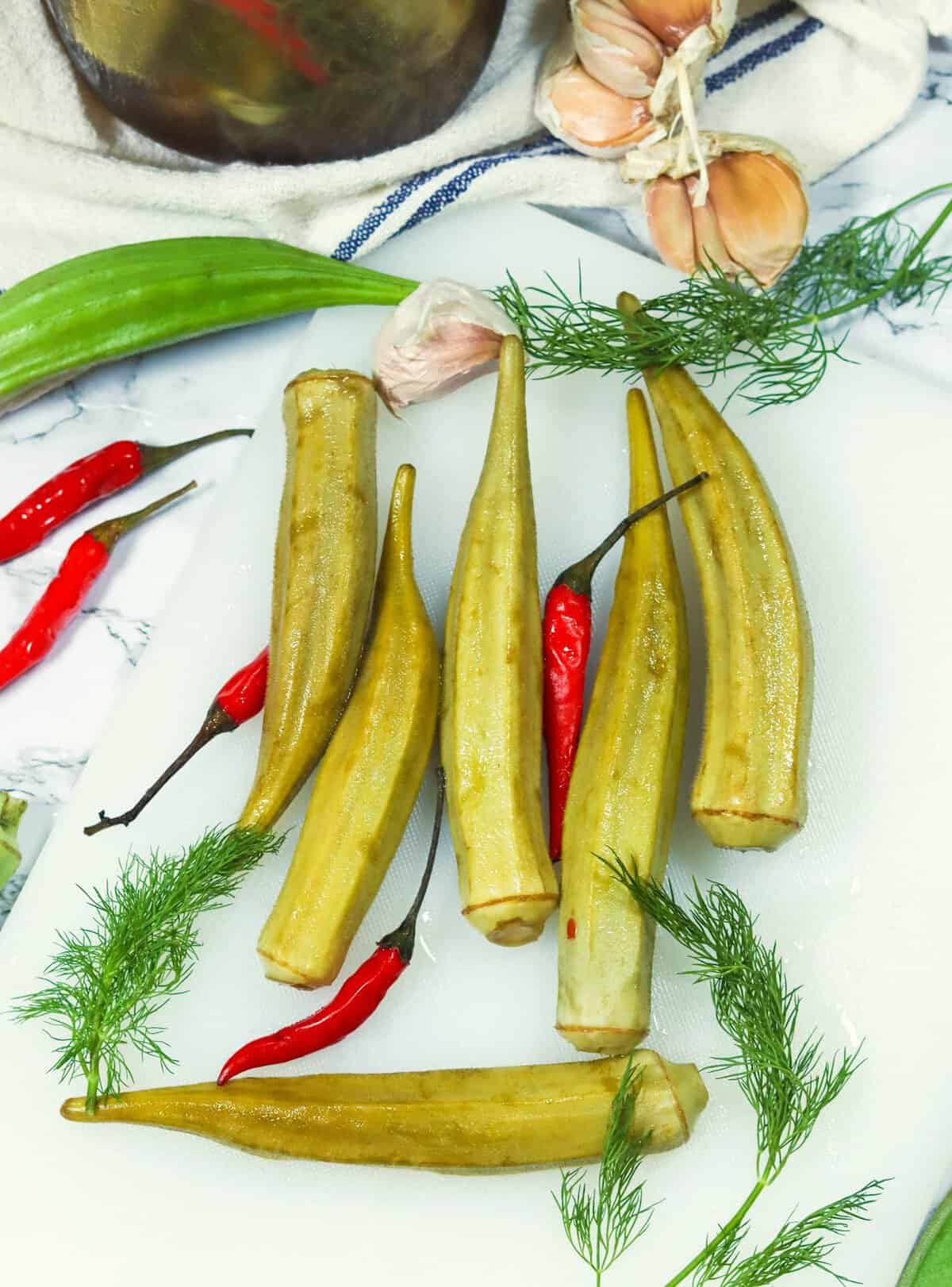 The result is an amazingly delicious pickled okra.