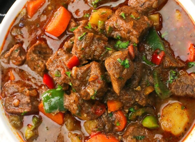 A soul-satisfying bowl of Jamaican brown beef stew