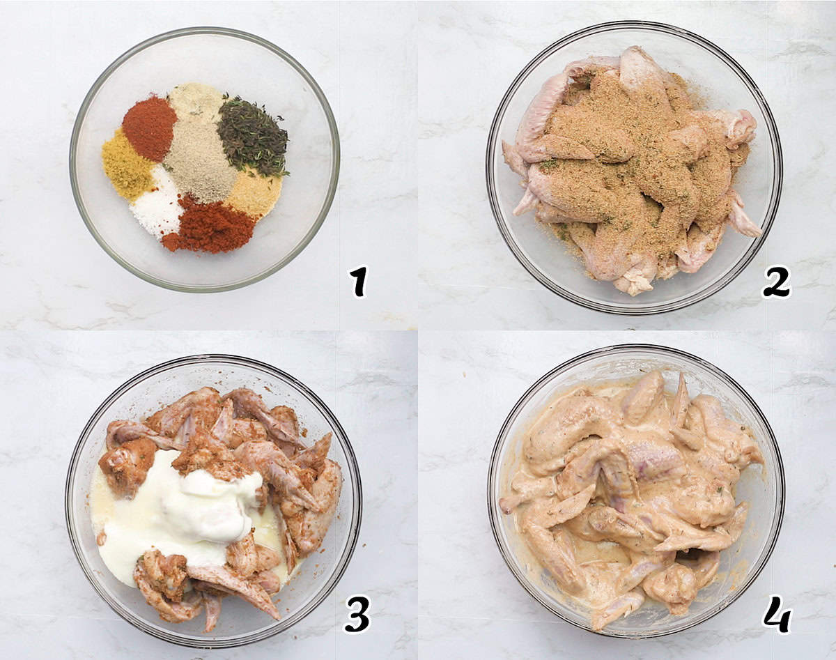 Mix the seasonings, add the marinade and marinate.