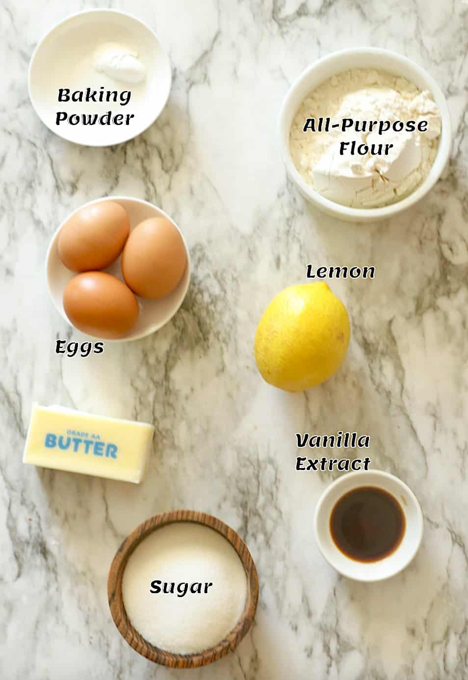 Ingredients for Madeleine Cookies