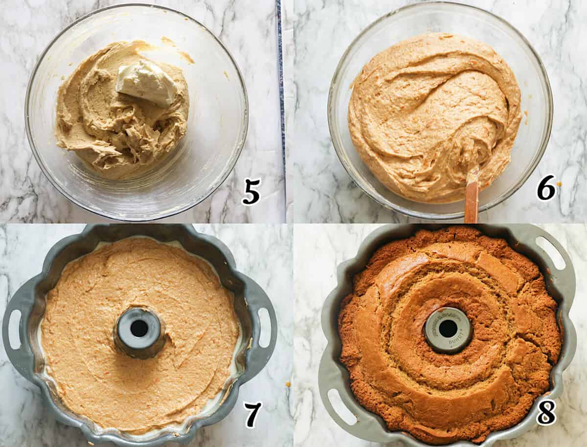 A collage of the next steps required to make the recipe.