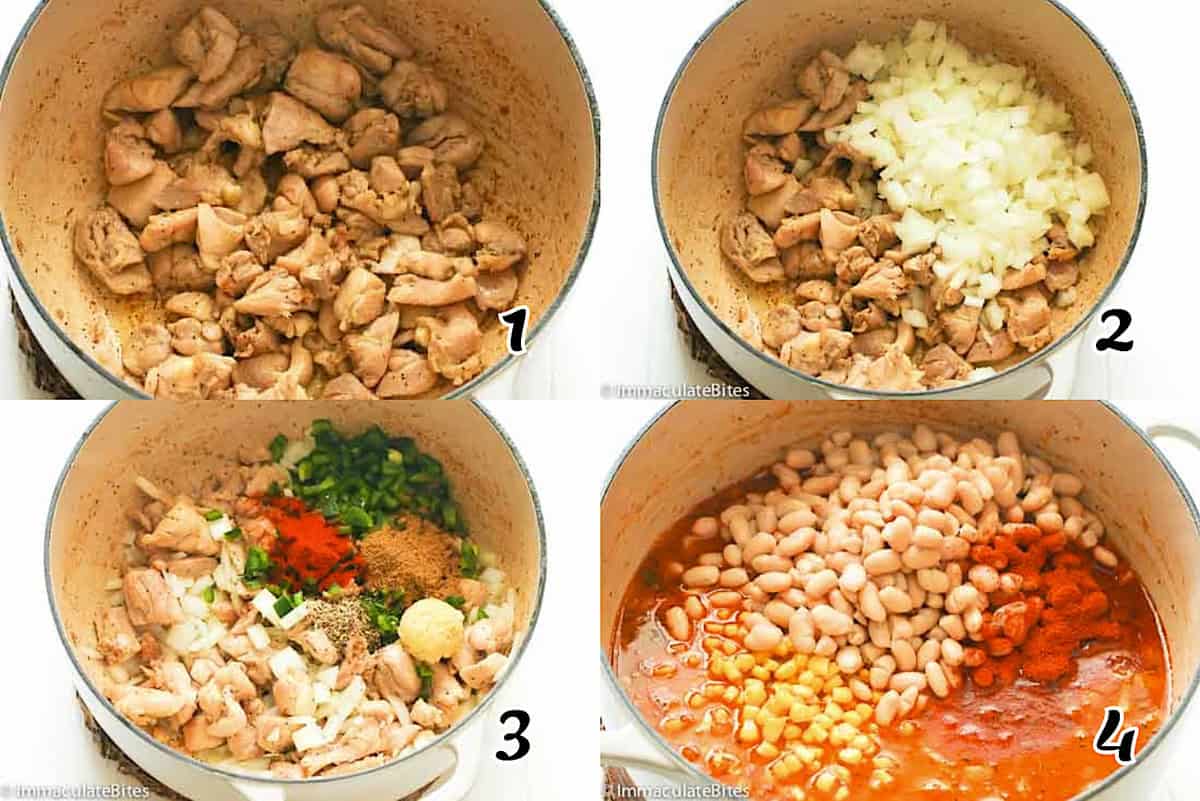 Grill the meat, stir-fry the vegetables, mix and simmer.