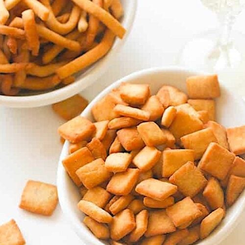 Enjoying freshly fried chin chin in whatever shape you love.