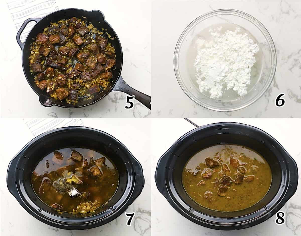 When the pot is ready, add the flour, thicken and simmer until soft.