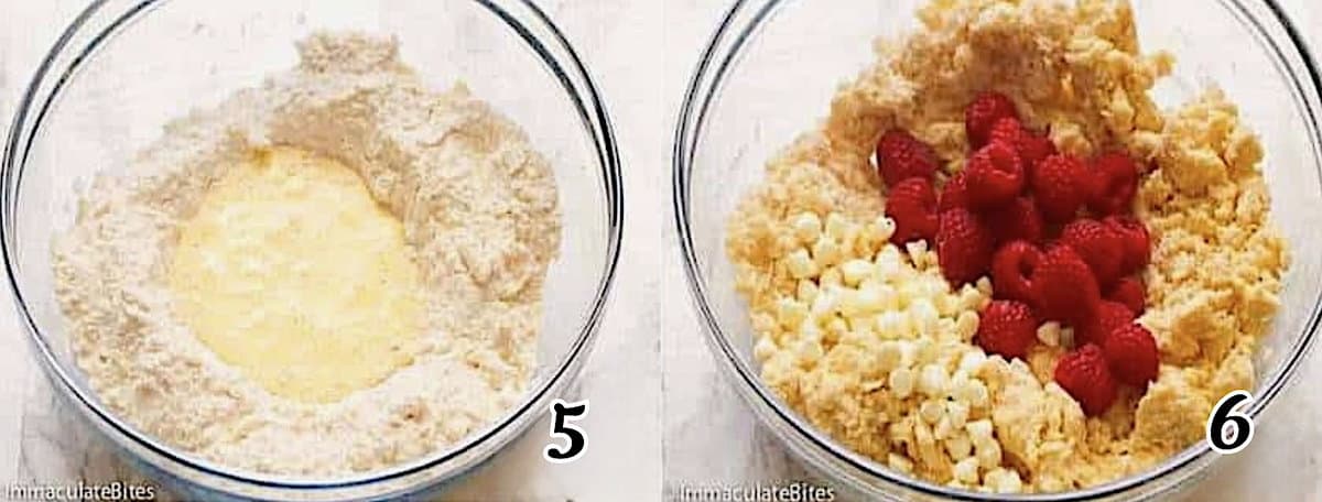 Combine dough ingredients and add the raspberries