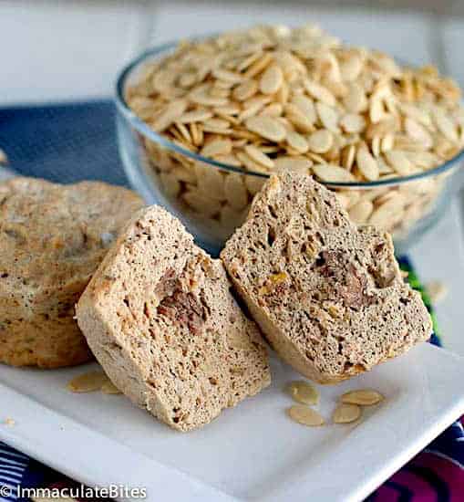 Meaty African street food perfect for a snack or appetizer. Egusi pudding makes a healthy alternative