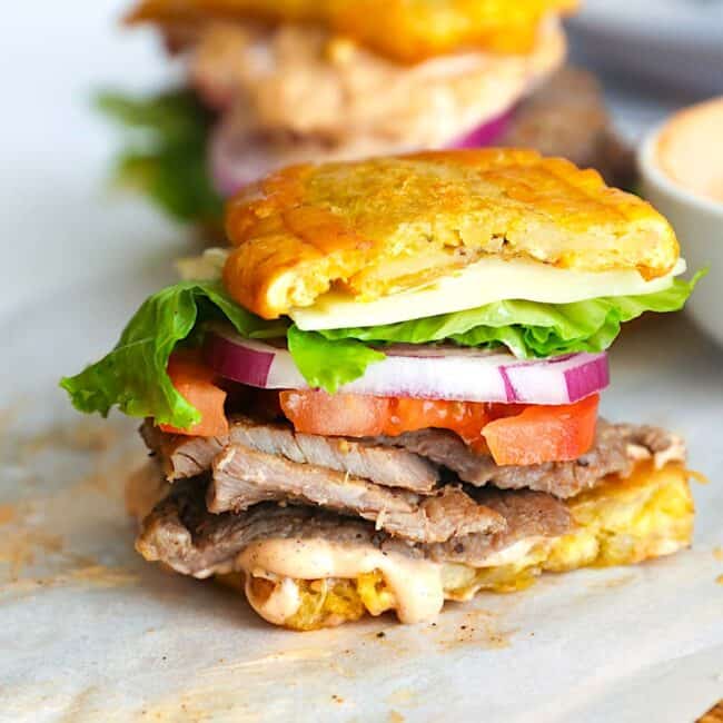 Cutting into a soul-satisfying jibarito sandwich