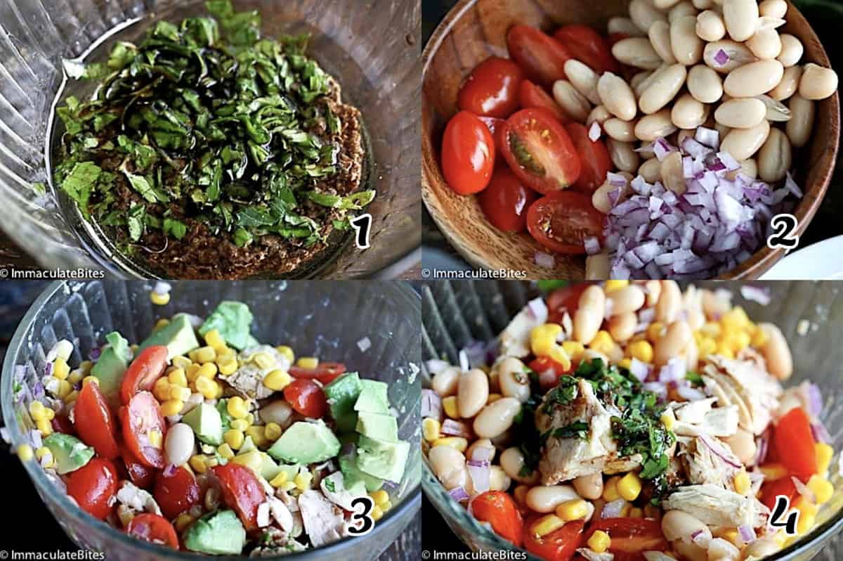 Make a dressing and mix it all together to serve