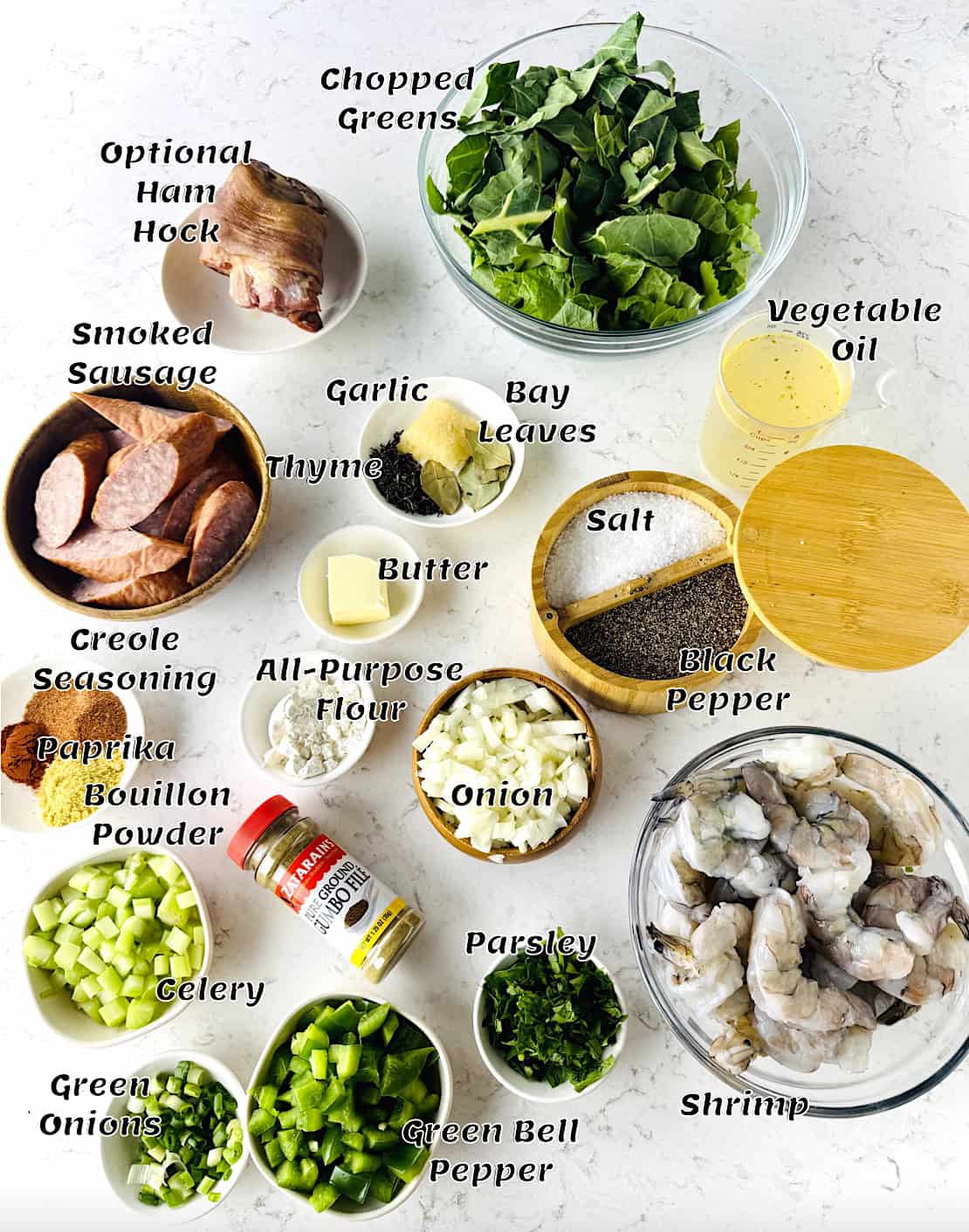 What you need for green gumbo
