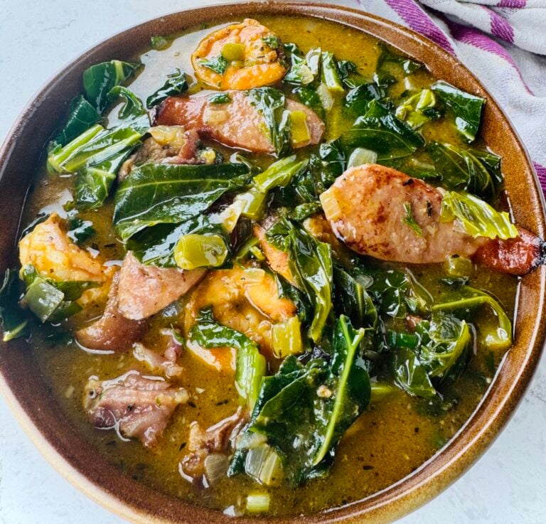 Serving up a delicious bowl of green gumbo
