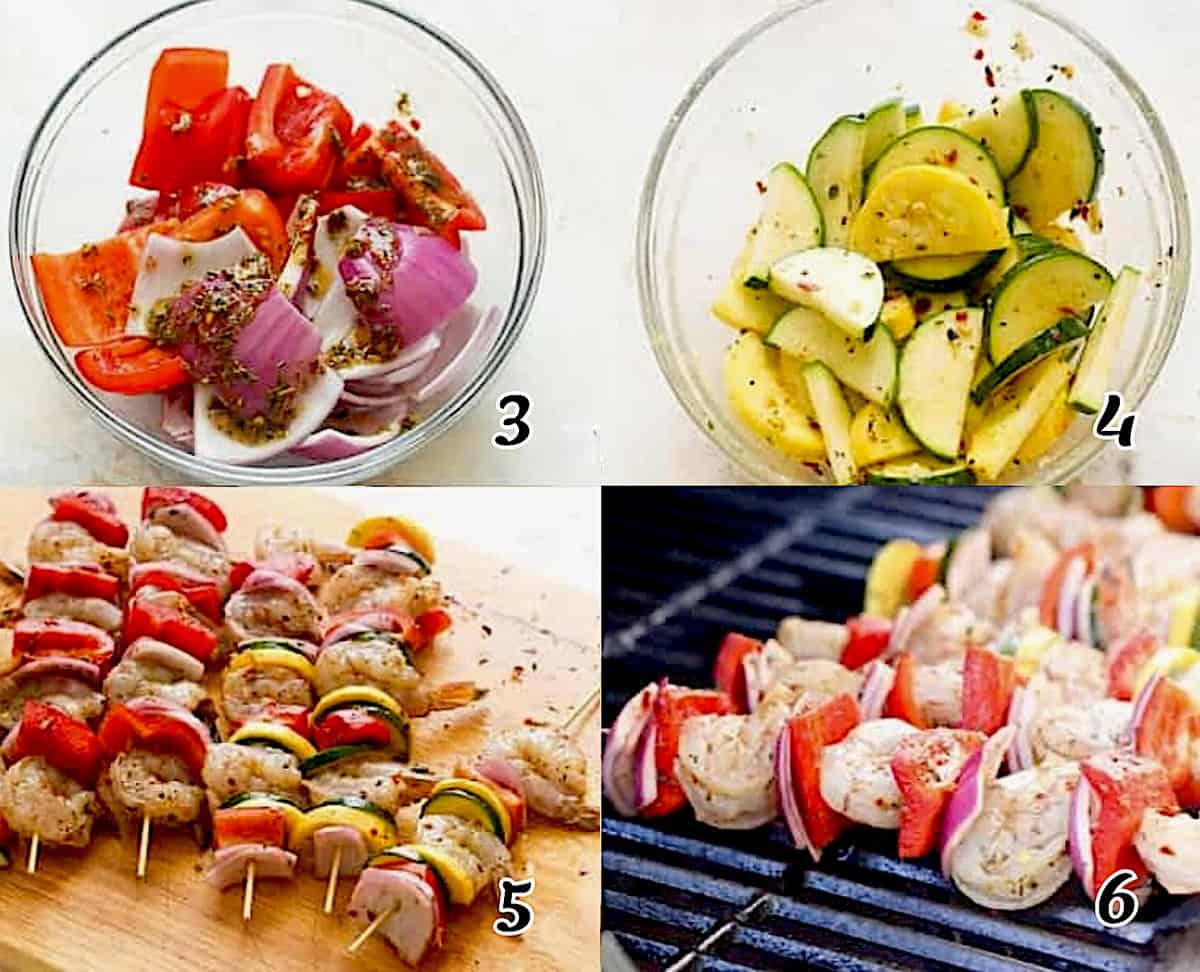 Vegetable seasoning, skewer, grilled