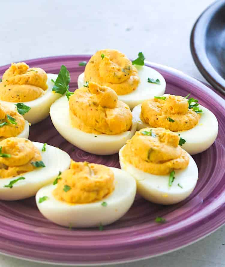 Deviled eggs taking advantage of easy boiling