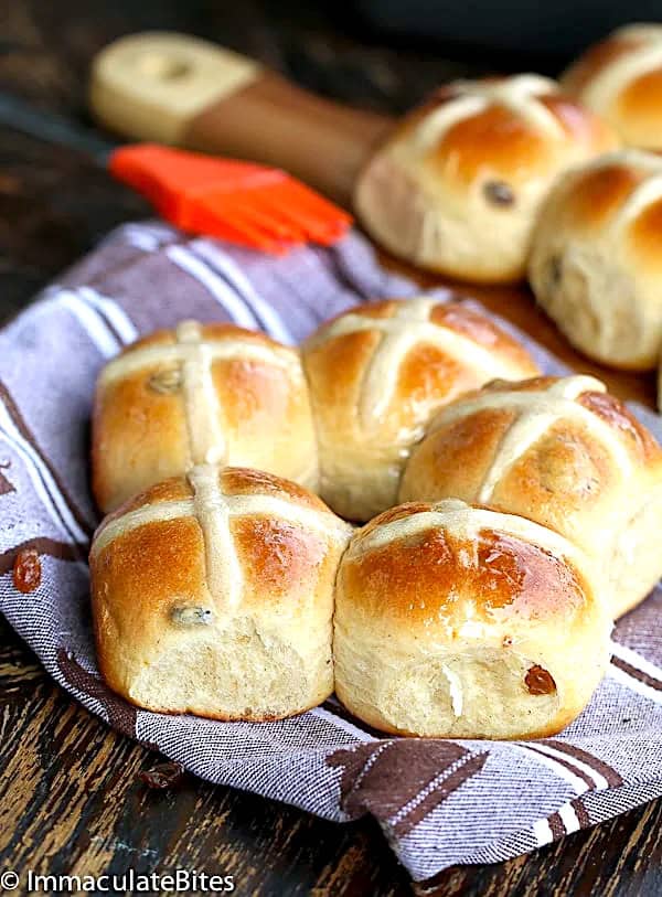 Gorgeous hot cross buns ready to celebrate Good Friday and Easter