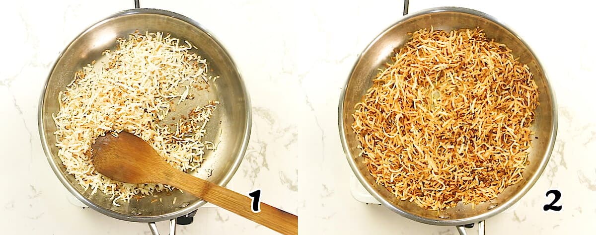 Using a dry fry pan on the stovetop