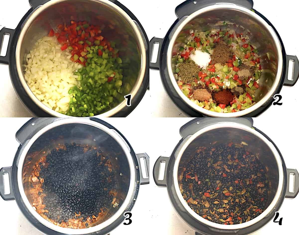 Stir the vegetables, seasonally add the beans.