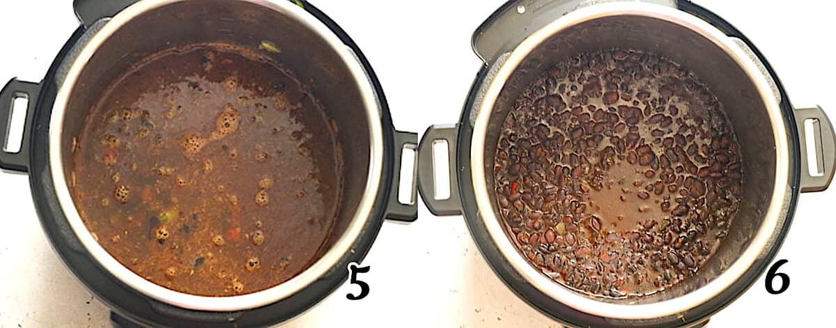 Add liquid and pressure cooking.