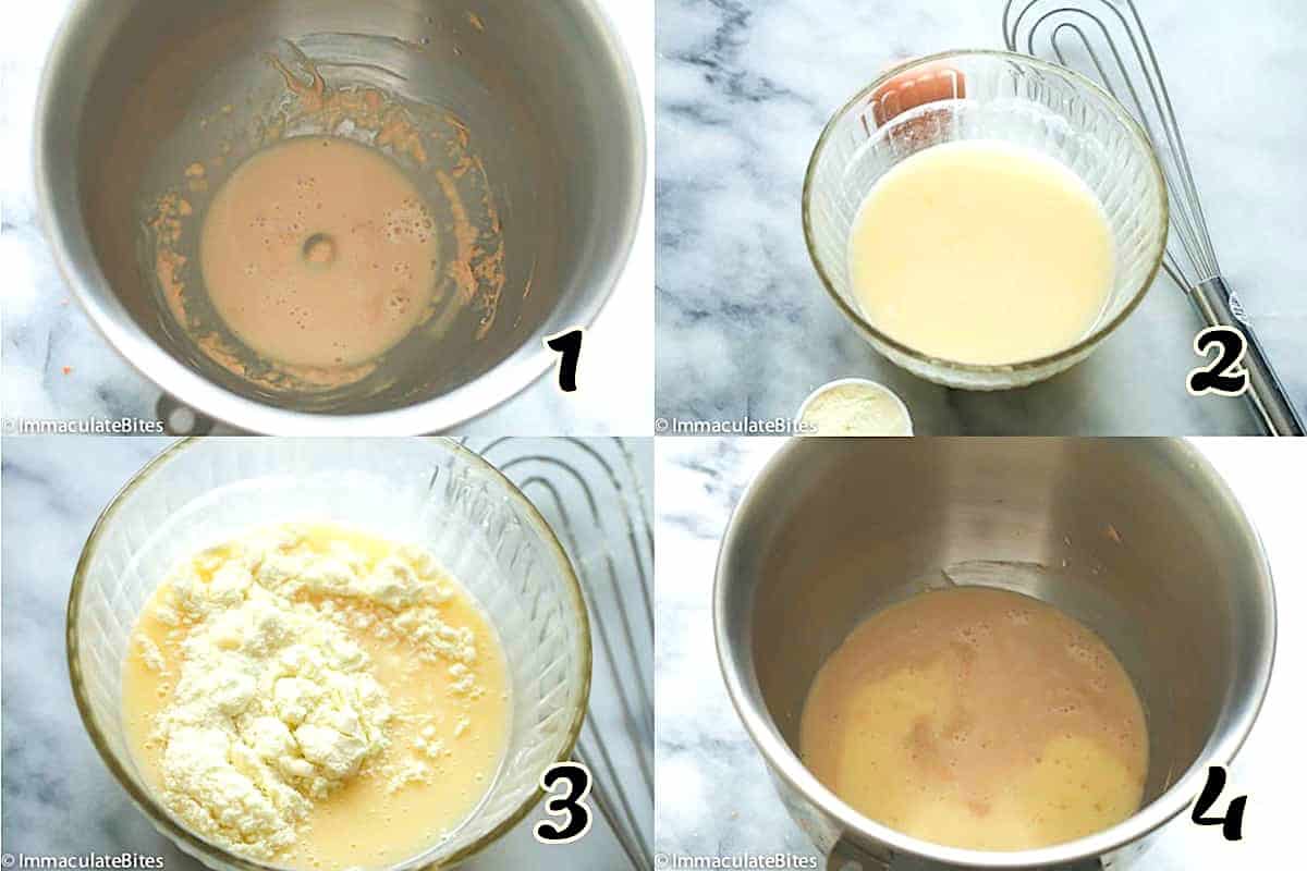 Activate the yeast, melt the butter, mix the dough