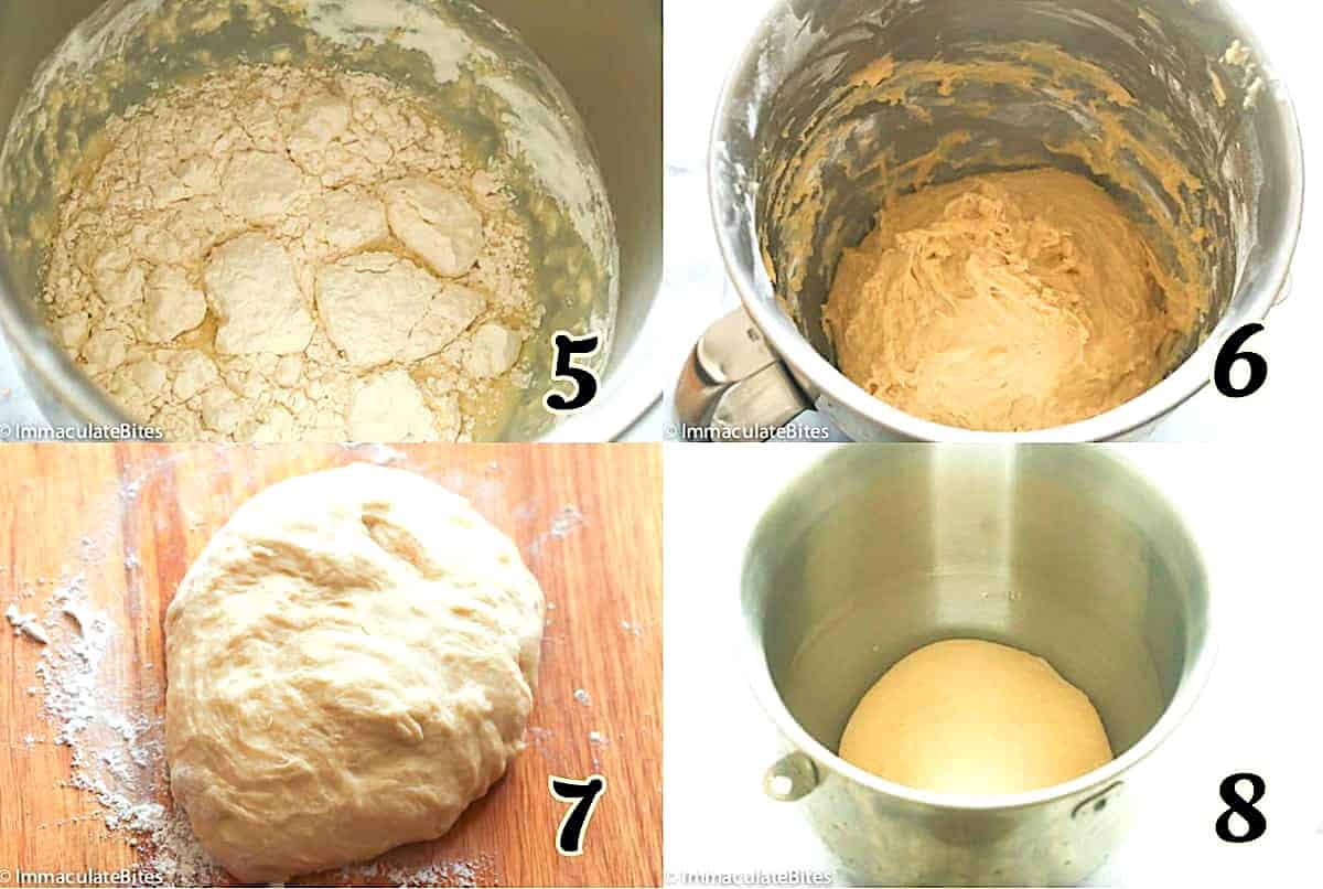 Add the flour and knead