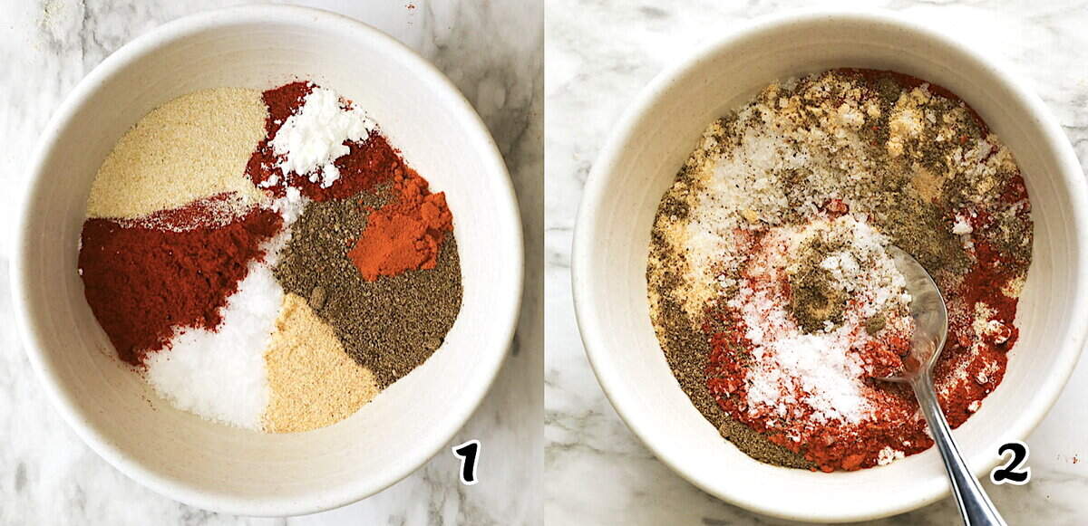 Mix all the seasonings and salt, and have fun.