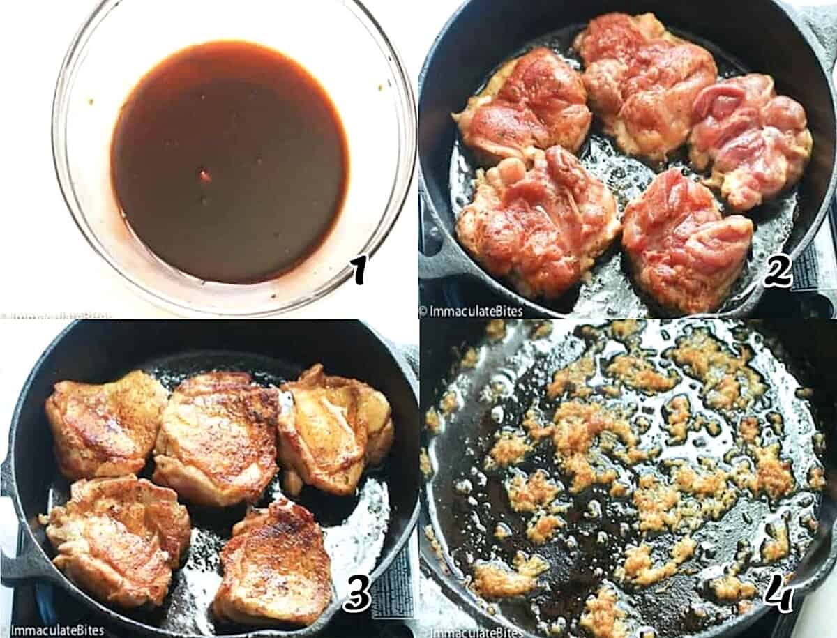 Make the sauce, sear the meat, and saute the aromatics.