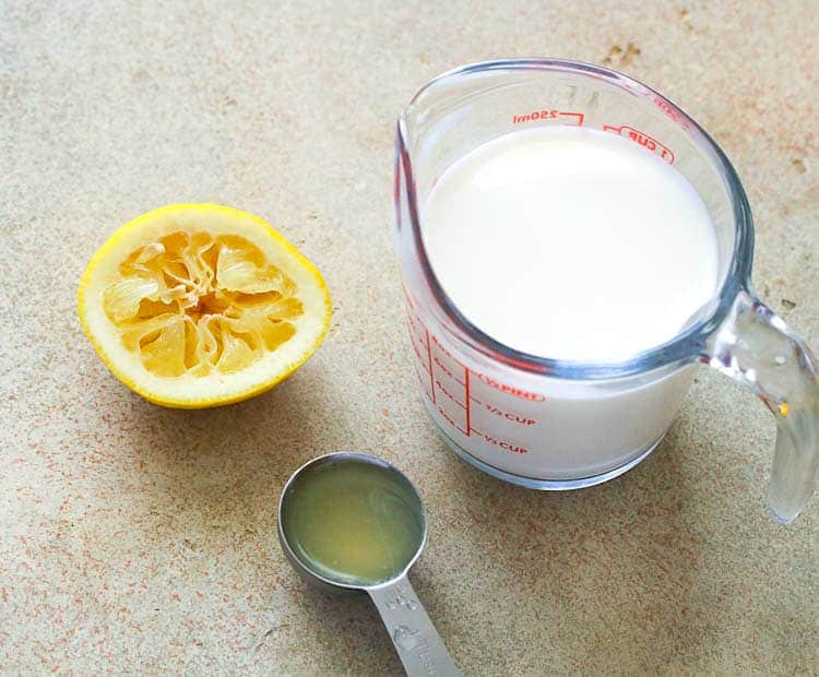 Add fresh lemon juice or vinegar to fresh milk for homemade buttermilk.