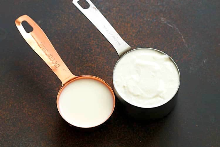 Yogurt and sour cream turn regular milk into a great buttermilk substitute.