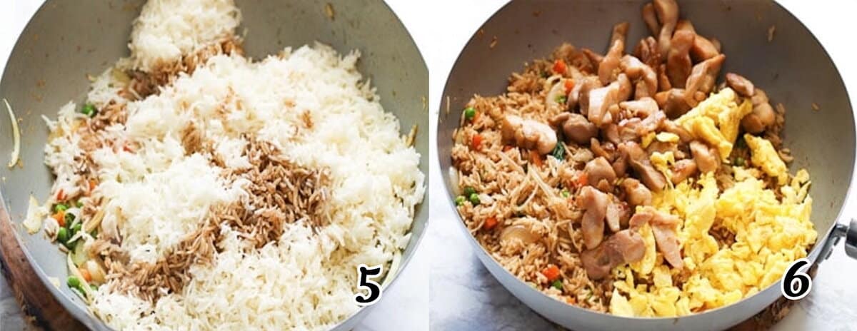 Add the rice and seasonings, assemble, and serve.