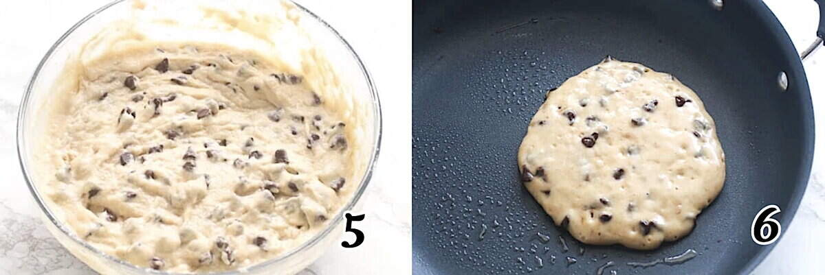 Barely mix the batter and cook it in a skillet.