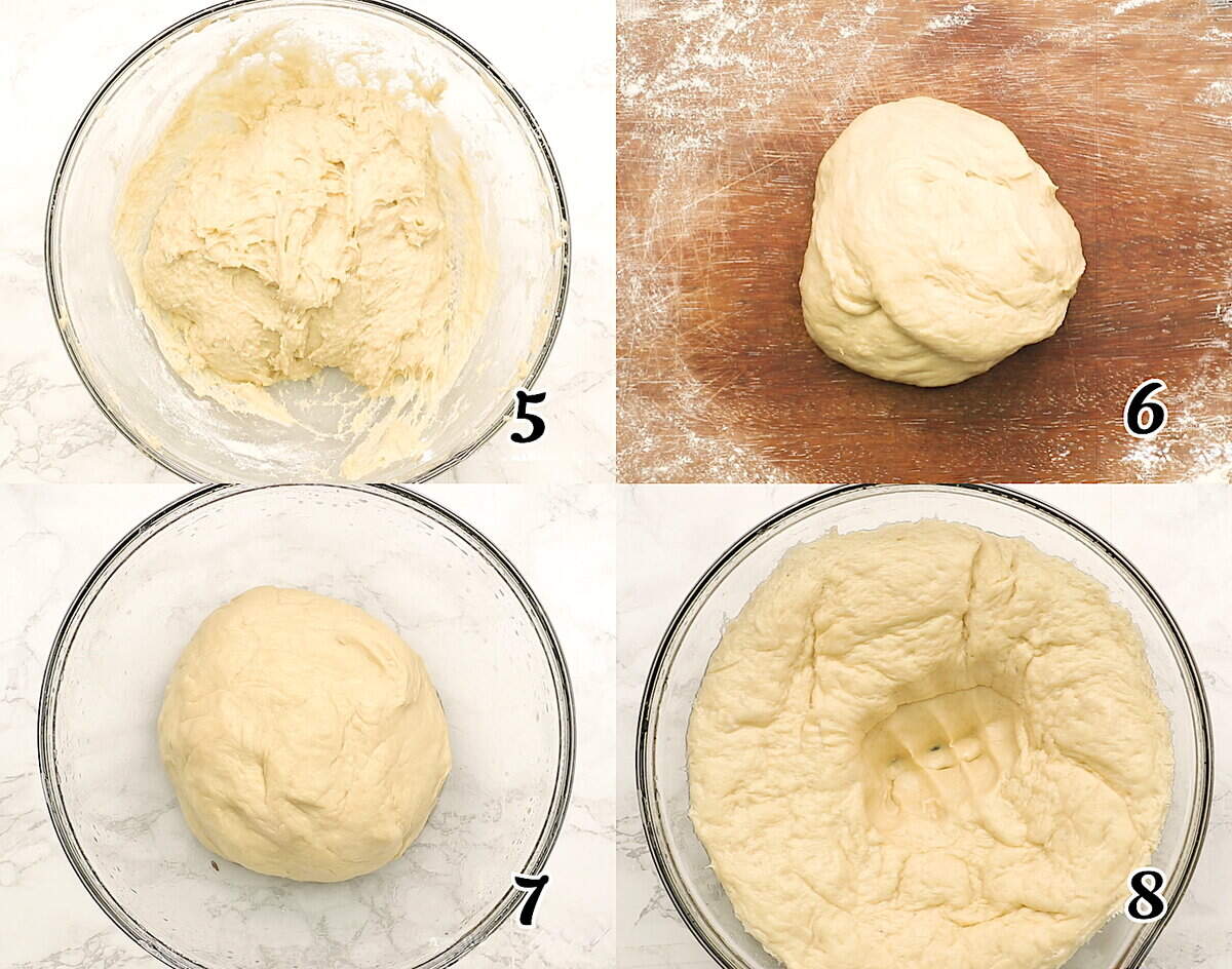 Knead the dough until smooth, and then let it rise.