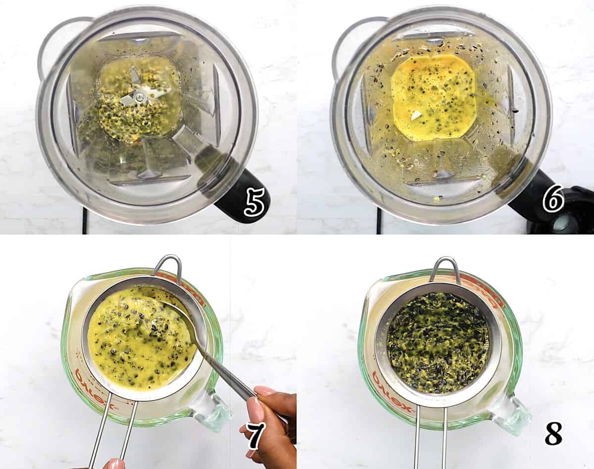 If the pulp remains on the seeds, lightly water them by adding a bit of water to the blender and tension.