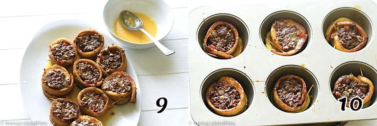 Add the beaten egg and bake or fry them.