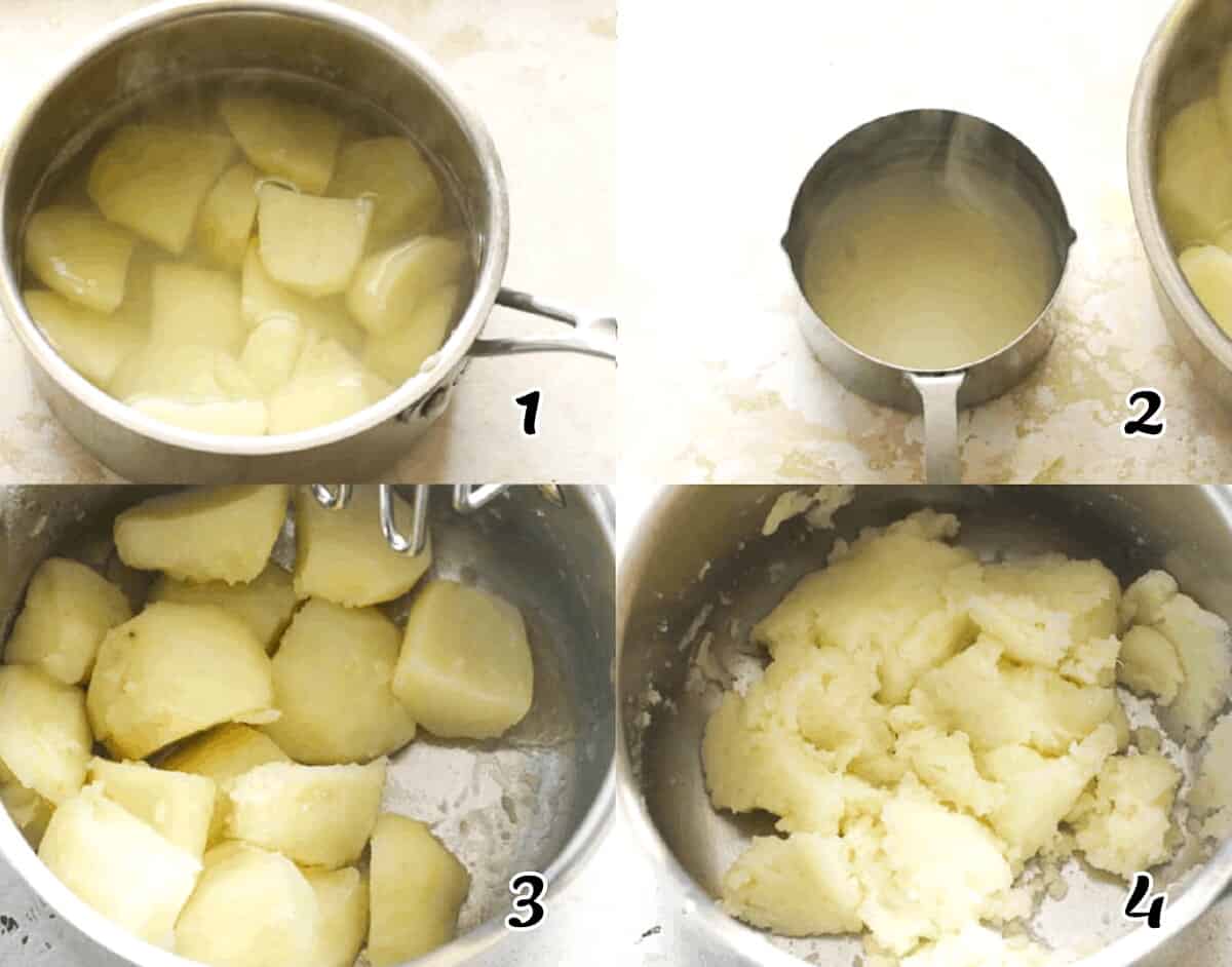 Cook the potatoes.