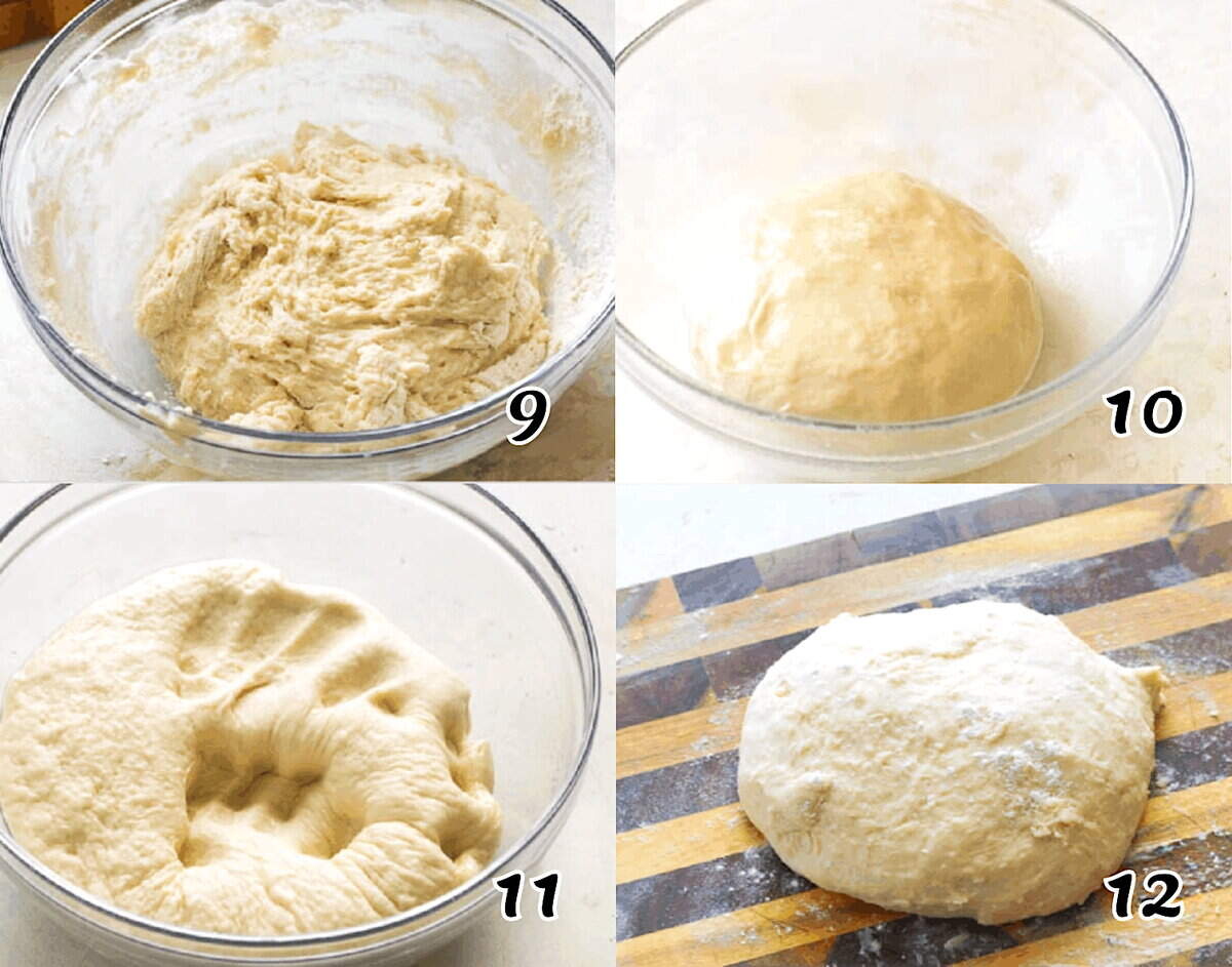 Knead the dough and raise it.