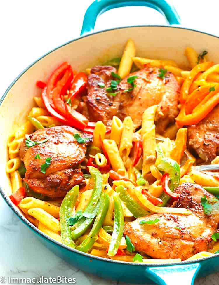 Freshly made pasta with Rastafarian flavors.