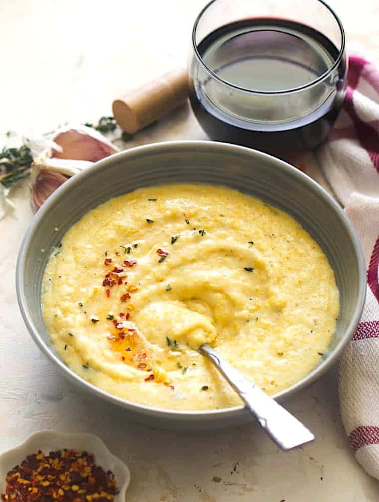 Enjoying polenta as a creamy porridge or rice replacement.