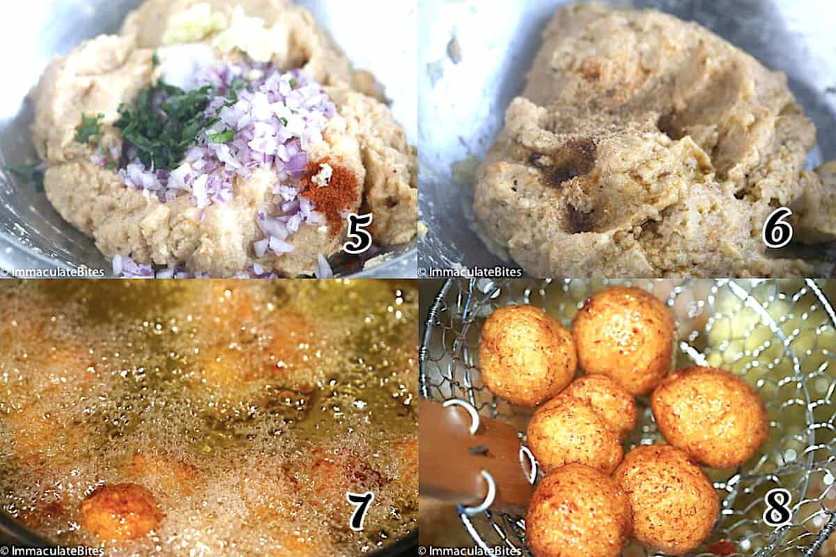 Add the savory ingredients, mix well, and fry them up.