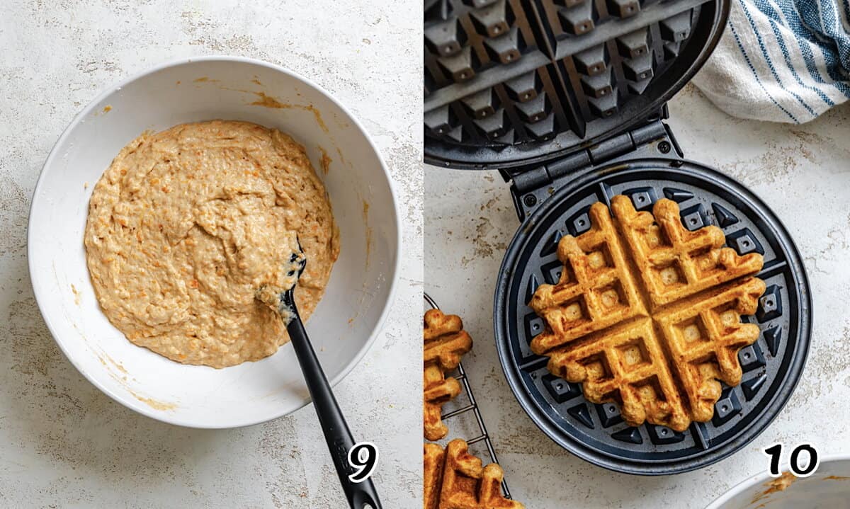 Cook your waffles in a waffle iron.