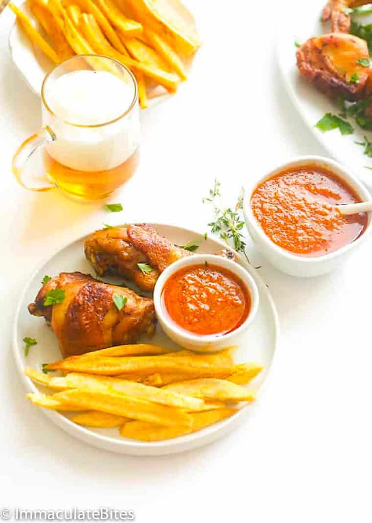 Enjoy comfort food at its finest with African style fried chicken, plantain fries, and African pepper sauce.